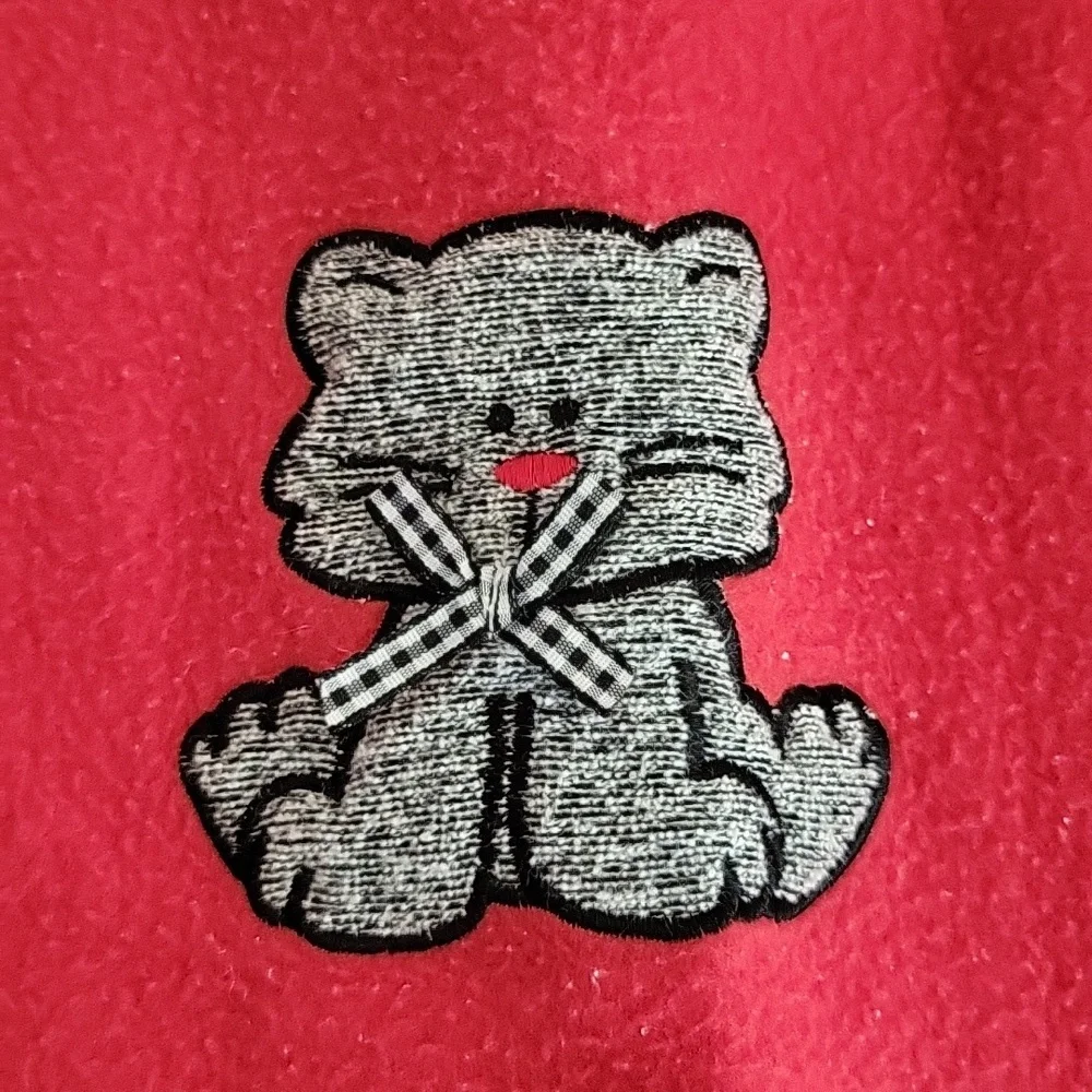 Girls Vintage Sesame‎ Street Fleece Dress Collared Cat Red Gray 1999 - 12 Month